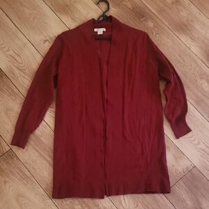 Elegant Burgundy Open-Front Cardigan